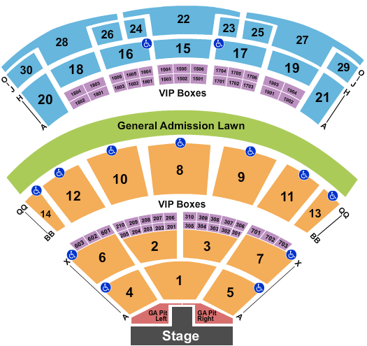 Saratoga Performing Arts Center Riley Green Seating Chart